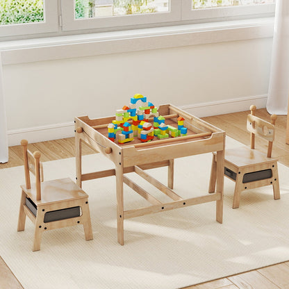 Kids Table and Chair Set with Reversible Whiteboard