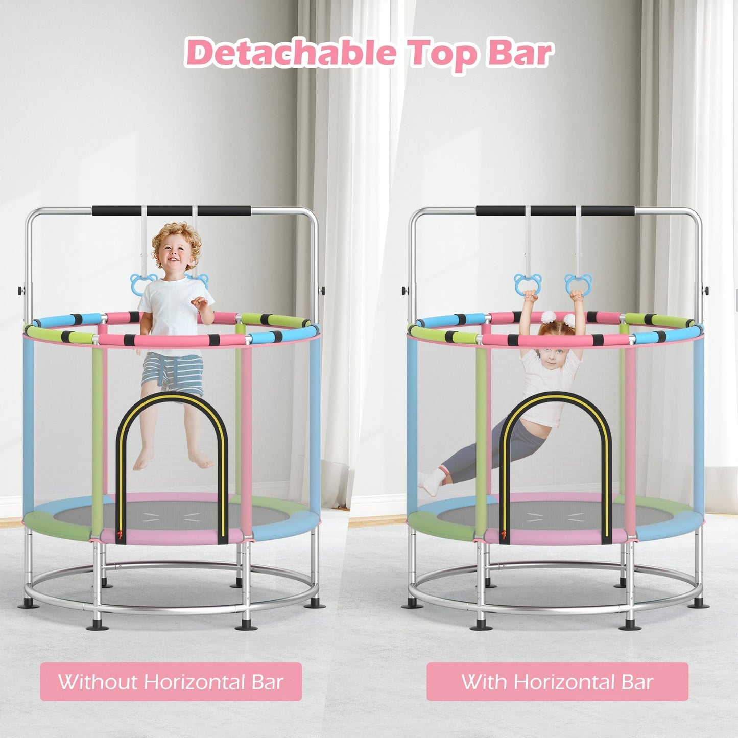 55" Kids Trampoline Gift for for 3-6 Years Old Boys and Girls