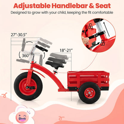 Kids Tricycle with 15-Inch Inflatable Rubber Tires
