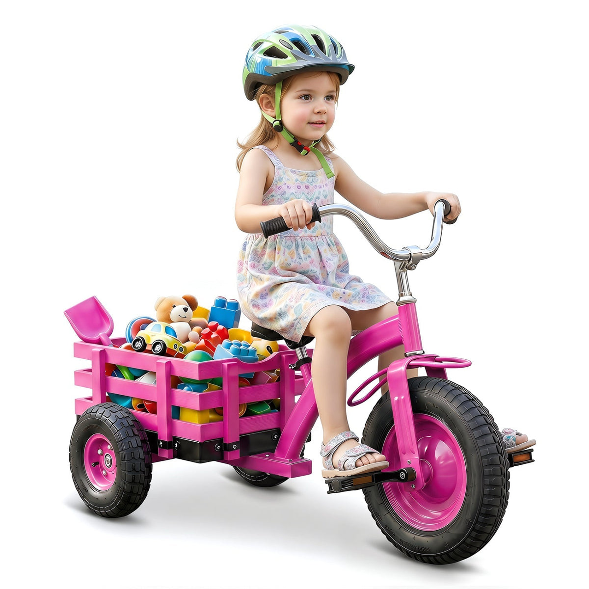 Kids Tricycle with 15-Inch Inflatable Rubber Tires