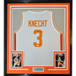 Framed Autographed/Signed Dalton Knecht 35x39 Tennessee White College Basketball Jersey PSA COA