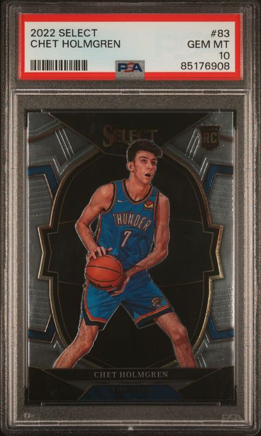 Graded 2022 Panini Select Chet Holmgren #83 Rookie RC Basketball Card PSA 10 Gem Mint