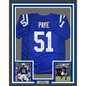 Framed Autographed/Signed Kwity Paye 35x39 Indianapolis Blue Football Jersey Beckett BAS COA