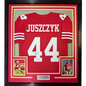Framed Autographed/Signed Kyle Juszczyk 35x39 San Francisco Red Football Jersey Beckett BAS COA