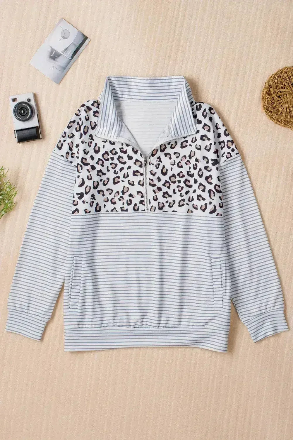 Leopard Striped Sweatshirt