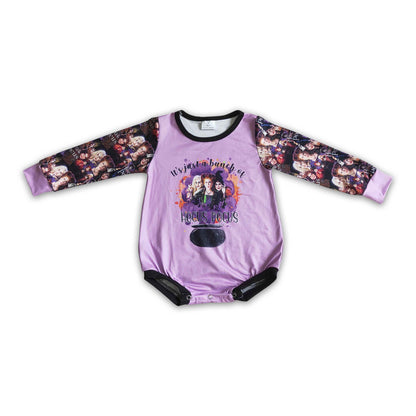 Witches purple baby girls Halloween romper