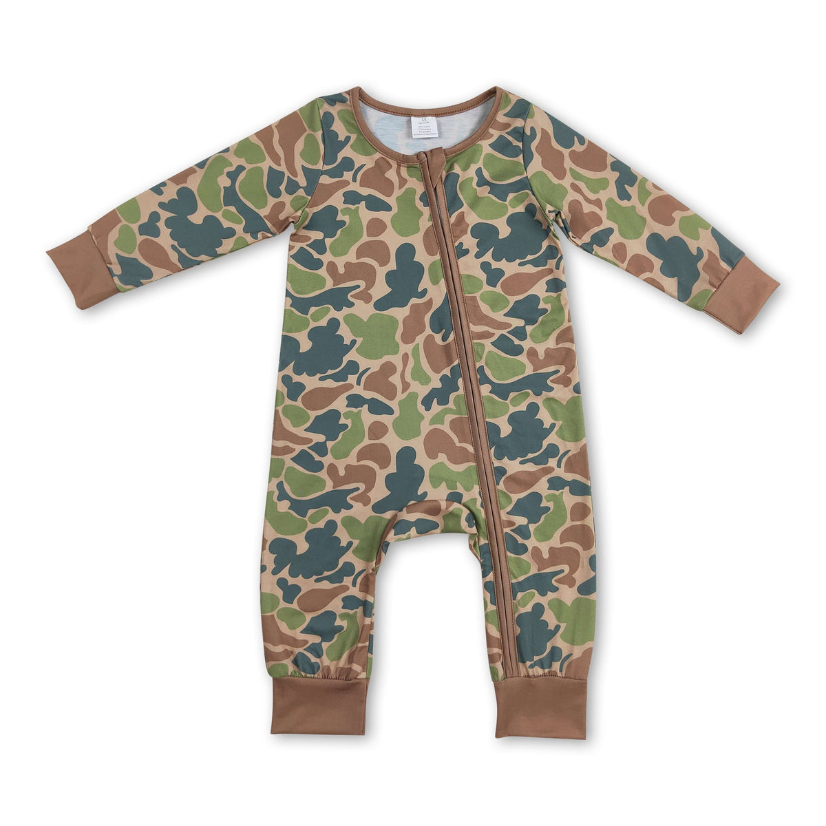 Long sleeves camo baby boys zipper romper