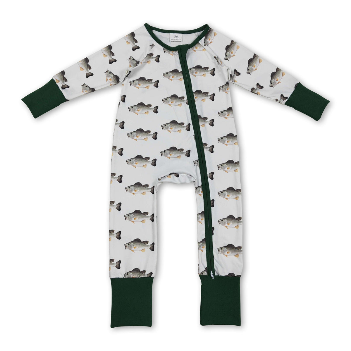 Long sleeves fish baby boy zipper romper