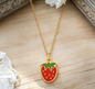 Stainless Steel Enamel Fruit Pendant Necklace