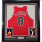 Framed Autographed/Signed Zach LaVine 35x39 Chicago Red Basketball Jersey Beckett BAS COA