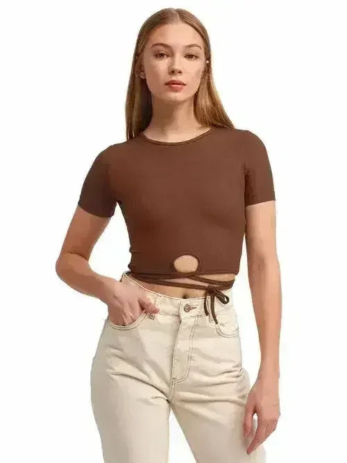 Lace Up Crop Top