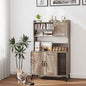 Large Cat Litter Box Enclosure with Display Storage Shelves-Oak