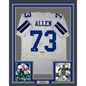 Framed Autographed/Signed Larry Allen 35x39 Dallas White Football Jersey JSA COA