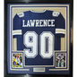 Framed Autographed/Signed Demarcus Lawrence 35x39 Dallas Blue Football Jersey JSA COA