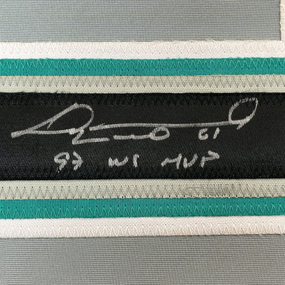 Framed Autographed/Signed Livan Hernandez 97 WS MVP 35x39 Florida Grey Baseball Jersey PSA/DNA COA