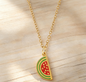 Stainless Steel Enamel Fruit Pendant Necklace