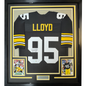 Framed Autographed/Signed Greg Lloyd 35x39 Pittsburgh Black Football Jersey Beckett BAS COA