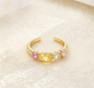 Oil-Dropped Zircon Ring for Women