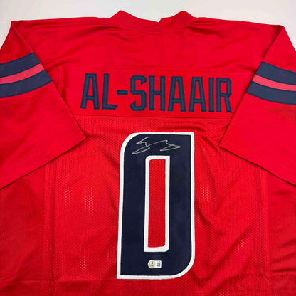 Autographed/Signed Azeez Al Shaair Houston Red Football Jersey Beckett BAS COA