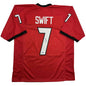 Autographed/Signed D'Andre Swift Georgia Red College Football Jersey Beckett BAS COA