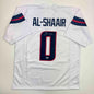 Autographed/Signed Azeez Al Shaair Houston White Football Jersey Beckett BAS COA