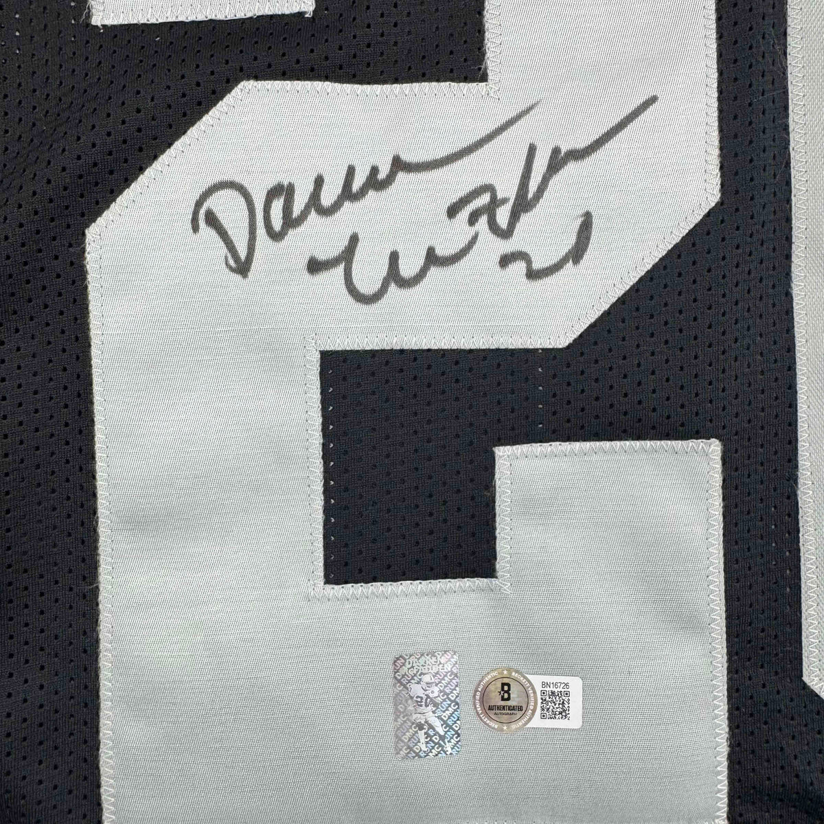 Autographed/Signed Darren McFadden Las Vegas Oakland Black Football Jersey Beckett BAS COA