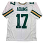 Autographed/Signed Davante Adams Green Bay White Football Jersey Beckett BAS COA