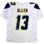 Autographed/Signed Keenan Allen Los Angeles LA White Football Jersey Beckett BAS COA