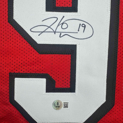 Autographed/Signed Hines Ward Georgia Red College Football Jersey Beckett BAS COA