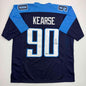 Autographed/Signed Jevon Kearse Tennessee Dark Blue Football Jersey JSA COA