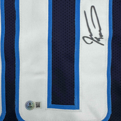 Autographed/Signed Jevon Kearse Tennessee Dark Blue Football Jersey JSA COA