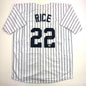 Autographed/Signed Ben Rice New York Pinstripe Baseball Jersey JSA COA