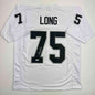 Autographed/Signed Howie Long Oakland White Football Jersey Beckett BAS COA