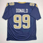 Autographed/Signed Aaron Donald Los Angeles LA Dark Blue Football Jersey JSA COA
