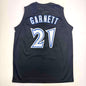 Autographed/Signed Kevin Garnett Minnesota Black Basketball Jersey Beckett BAS COA