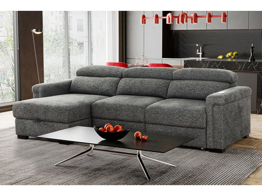 Lucious Gray Double Slider Power Sectional Sofa w/ Storage LAF Chaise