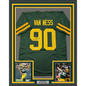 Framed Autographed/Signed Lukas Van Ness 35x39 Green Bay Color Rush Football Jersey Beckett BAS COA