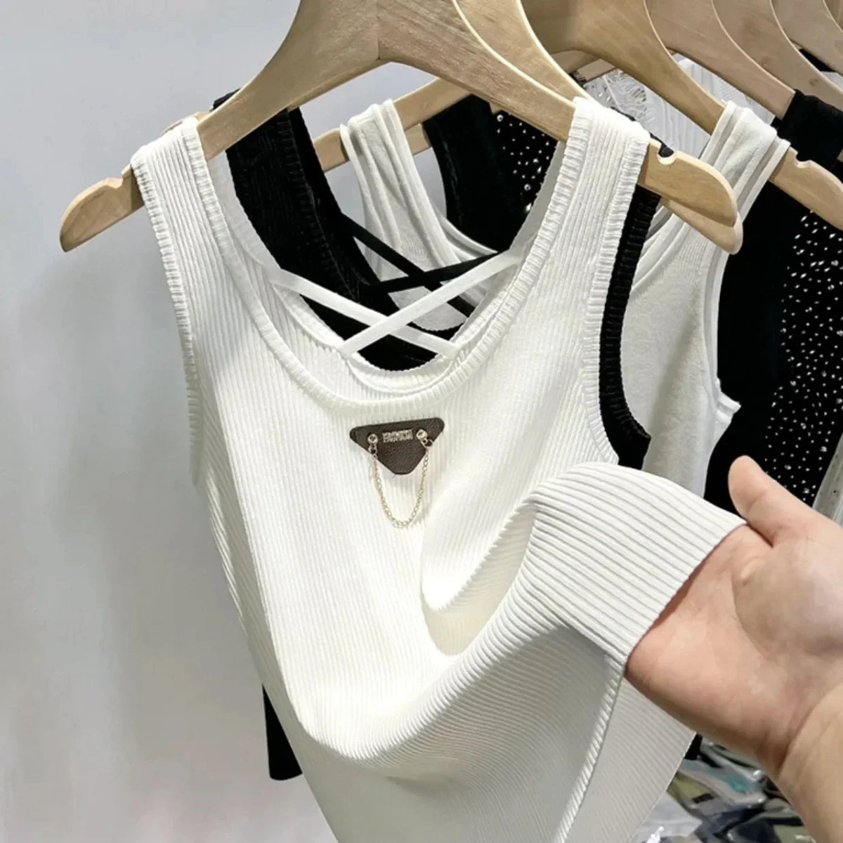 M-4XL Chic Tank Top Sleeveless Summer Korean Fashion Slim Women Aesthetic Camisole Free Shipping