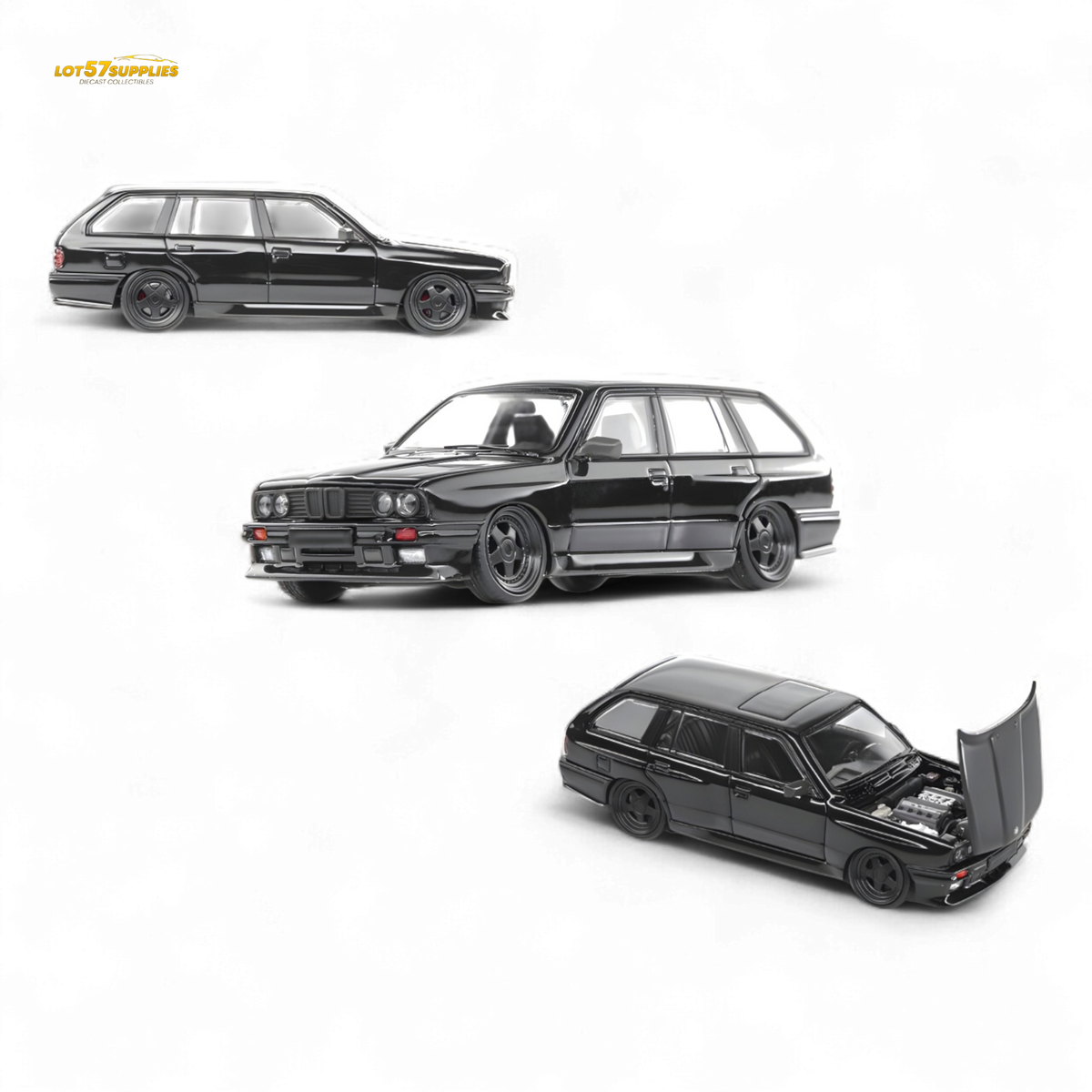 Mortal BMW E30 Cambered Full Black 1:64