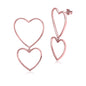MASSETE Sterling Silver All Rose Gold Plated Large Double Heart Open Post Earrings