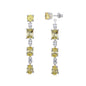 MASSETE Sterling Silver 925 Long Drop Dangle Post Earrings with Removeable Stud