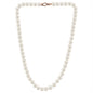 MASSETE White Round Freshwater Cultured Pearl Necklace for Women Sterling Silver Lobster Clasp Modern 6.5mm 18"