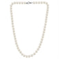 MASSETE White Round Freshwater Cultured Pearl Necklace for Women Sterling Silver Lobster Clasp Modern 6.5mm 18"