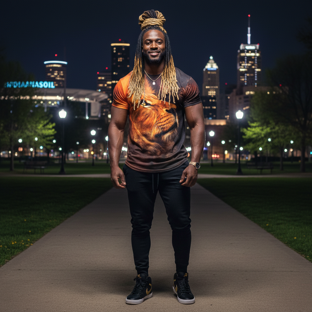 Urban Safari Men's Lion T-Shirt - 3D Printed Animal Graphic Tee, Gold/Black Streetwear, Short Sleeve Crew