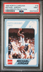 Graded 1989 North Carolina Collegiate Collection Michael Jordan #18 Basketball Card PSA 9 Mint