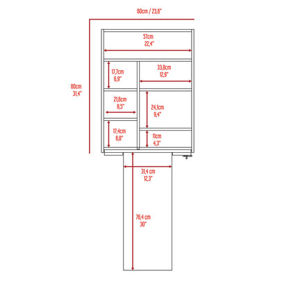 Wall Foldable Table with Multiple Shelves