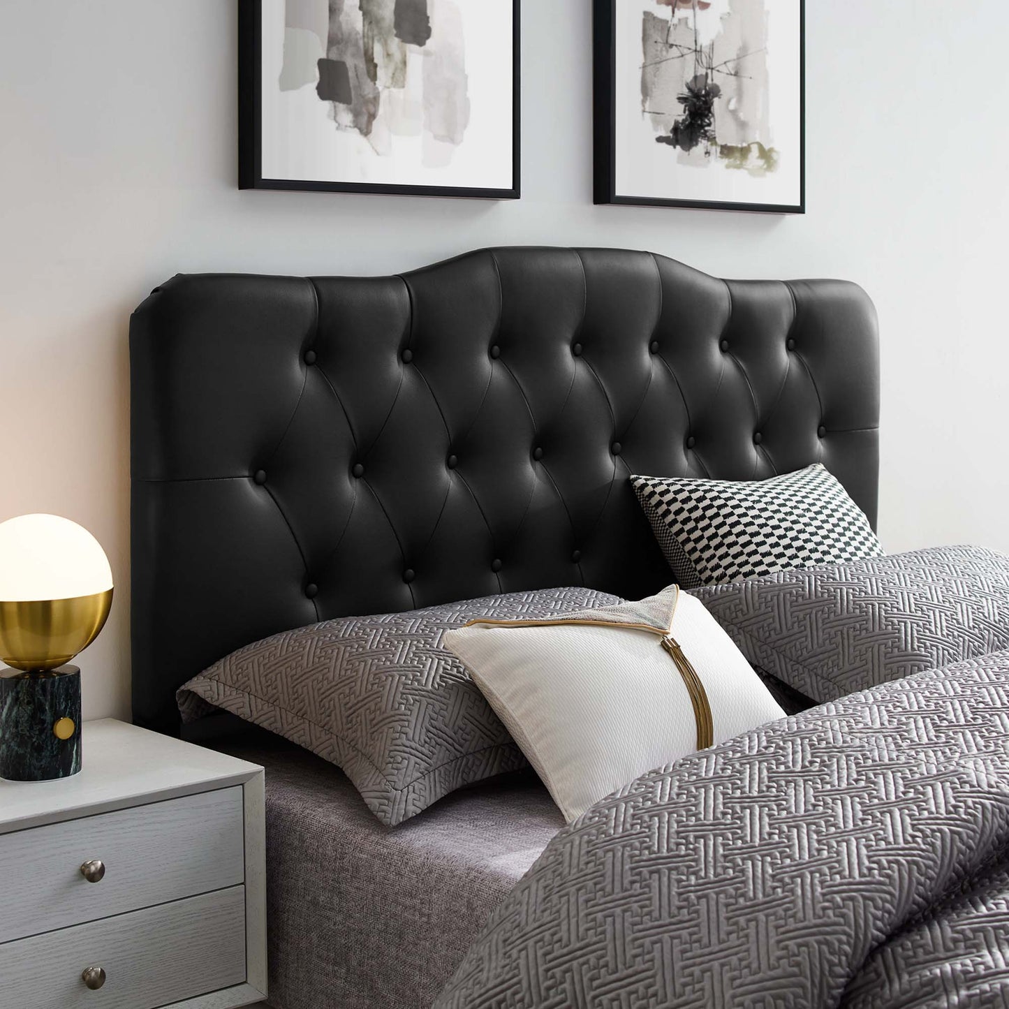 Annabel Upholstered Vinyl Queen Headboard by Modway