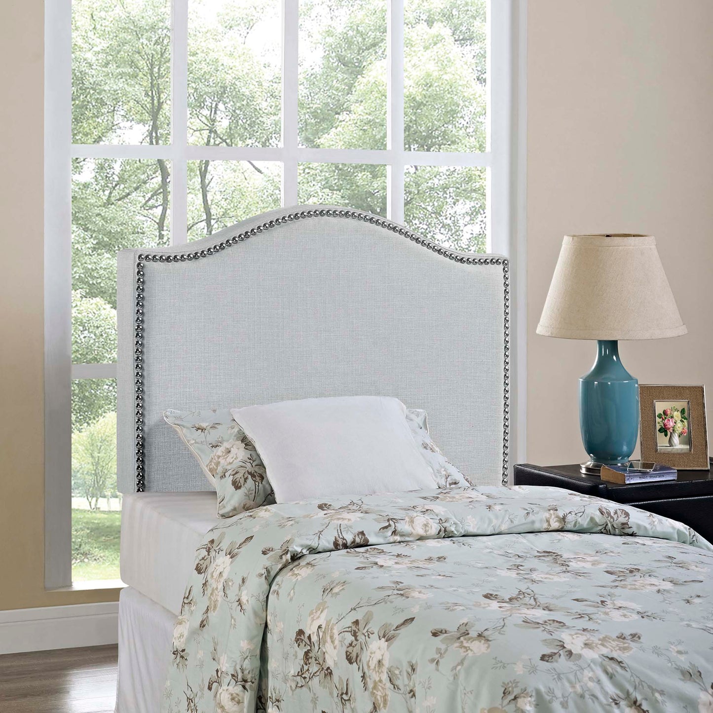 Curl Nailhead Upholstered Twin Headboard by Modway