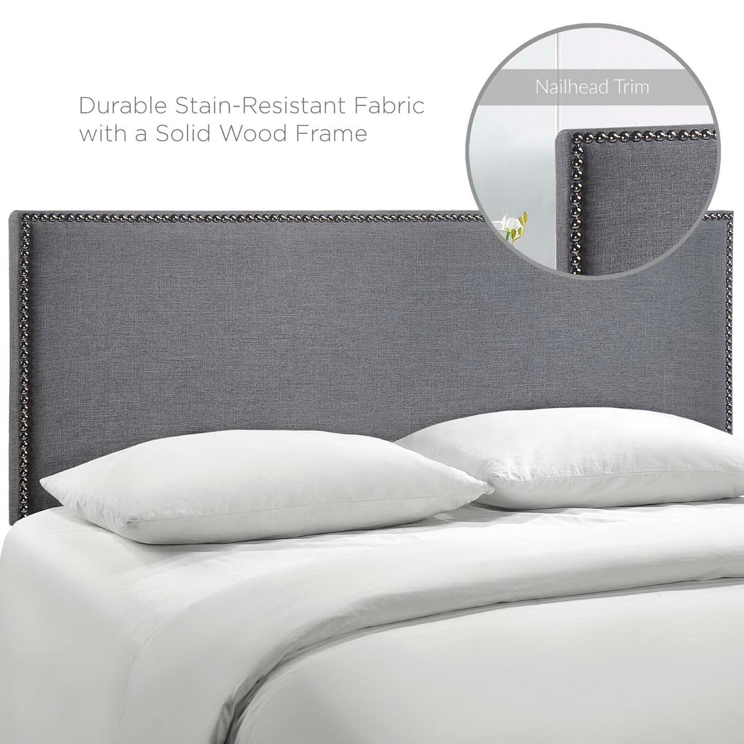 Region Nailhead Upholstered Queen Headboard by Modway
