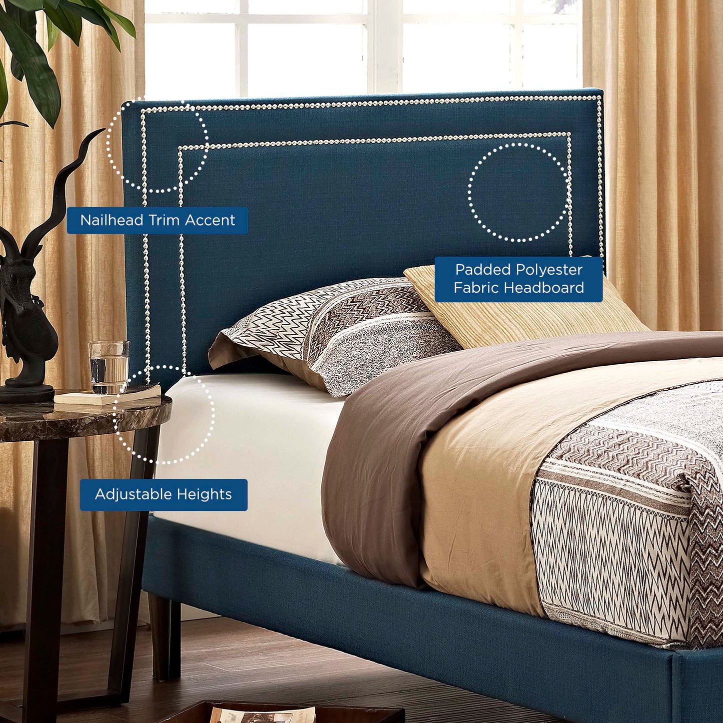 Jessamine Upholstered Fabric Twin Headboard by Modway